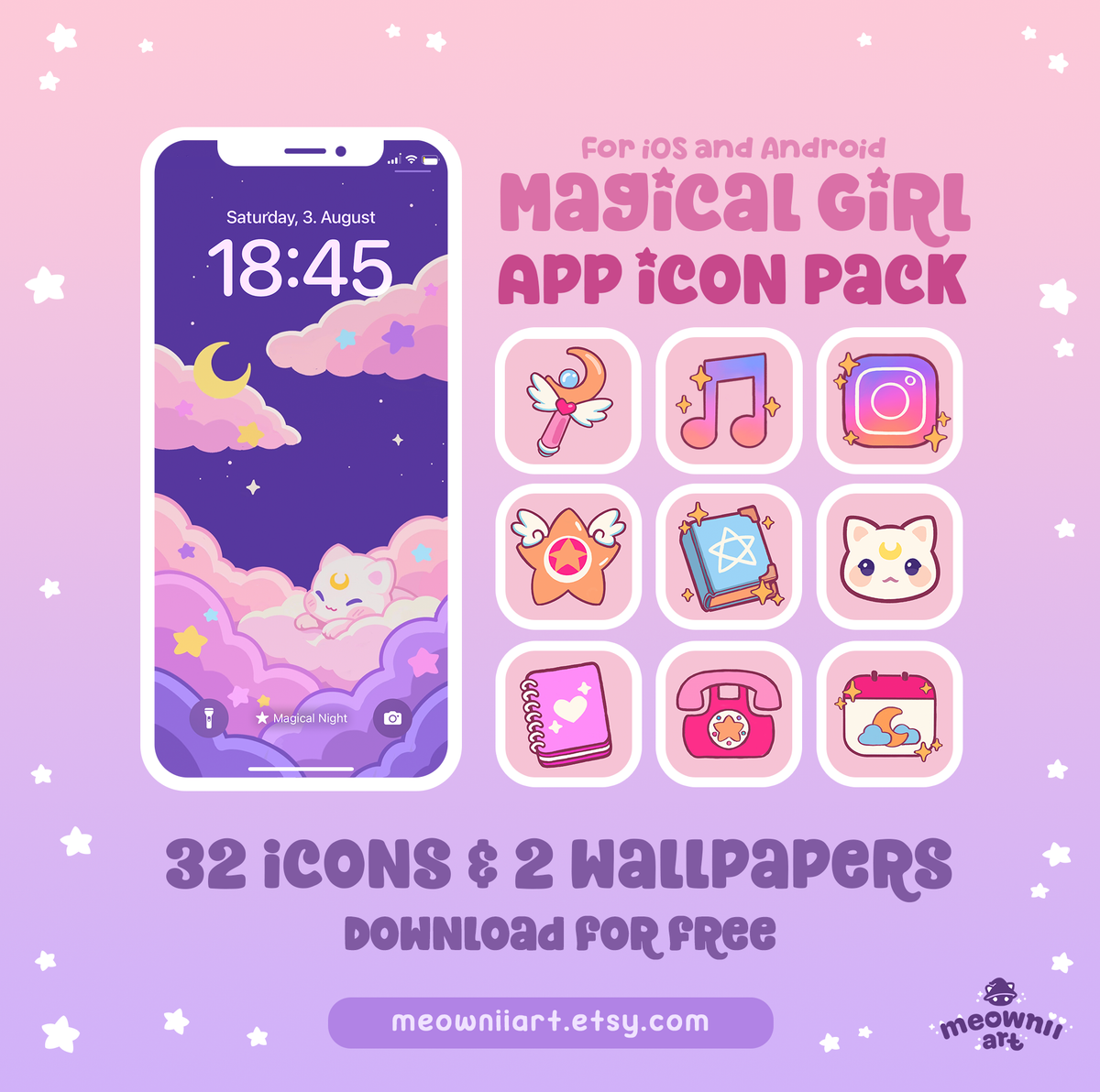 Magical Girl - Free App Icon Pack