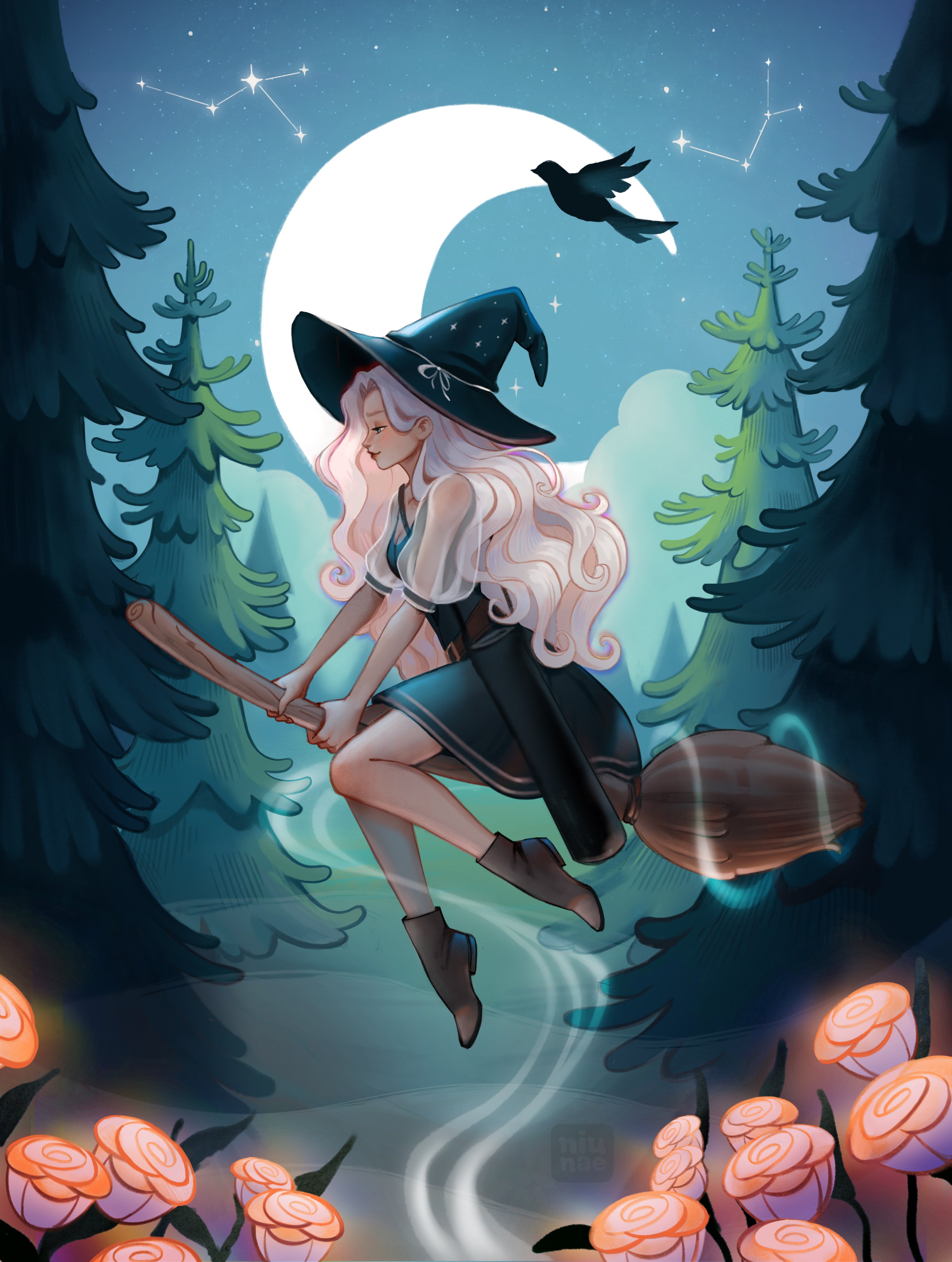 Serena Stargazing A6 Postcard