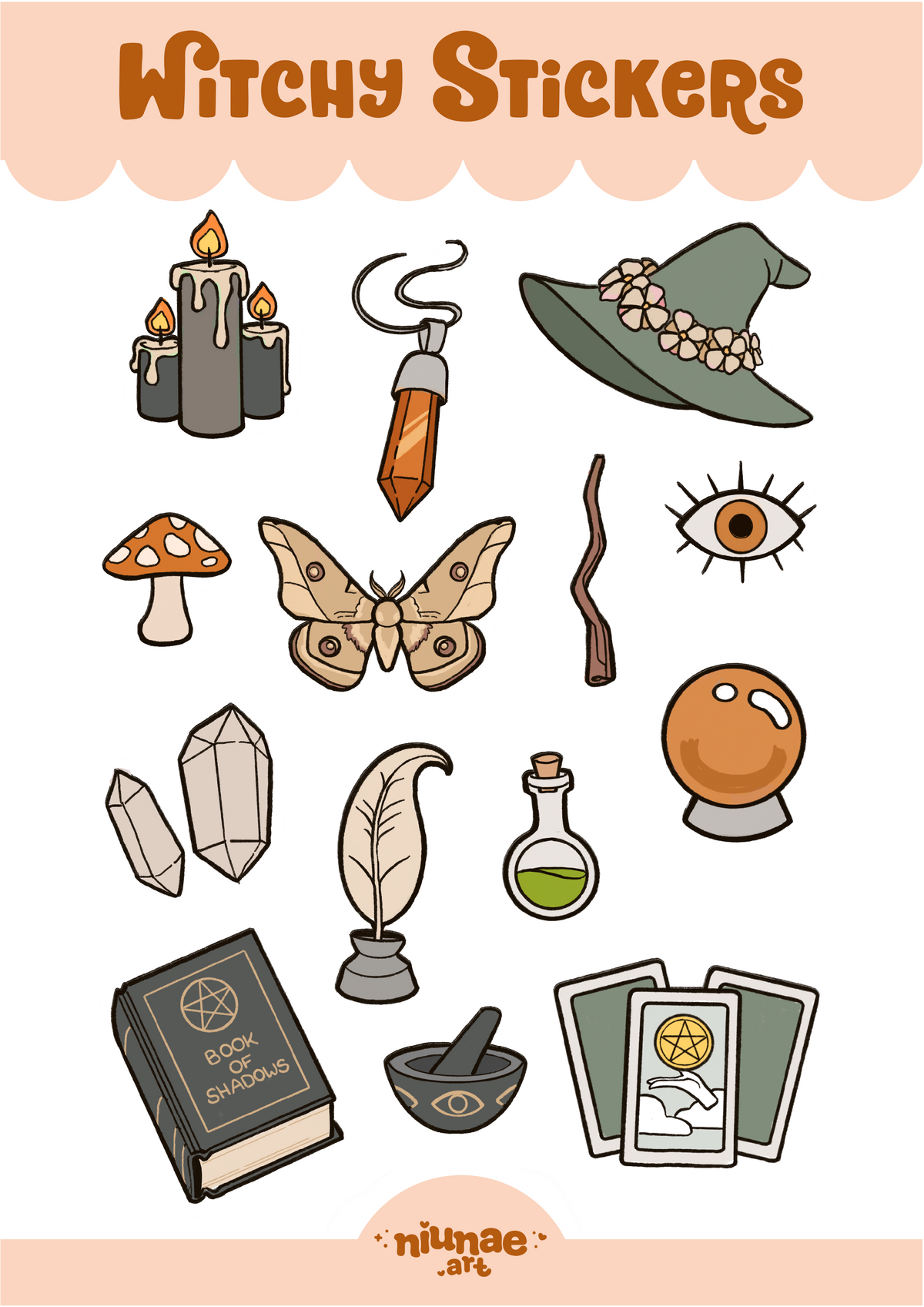 Witchy Stickers - A6 Sticker Sheet